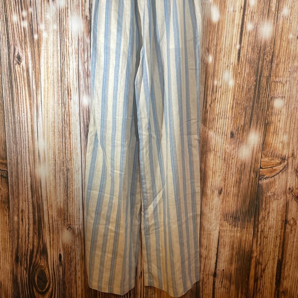 Love Tree Womens Stripped Linen Pants Elastic Waist Size Sm Beachy New With Tags - Picture 6 of 6